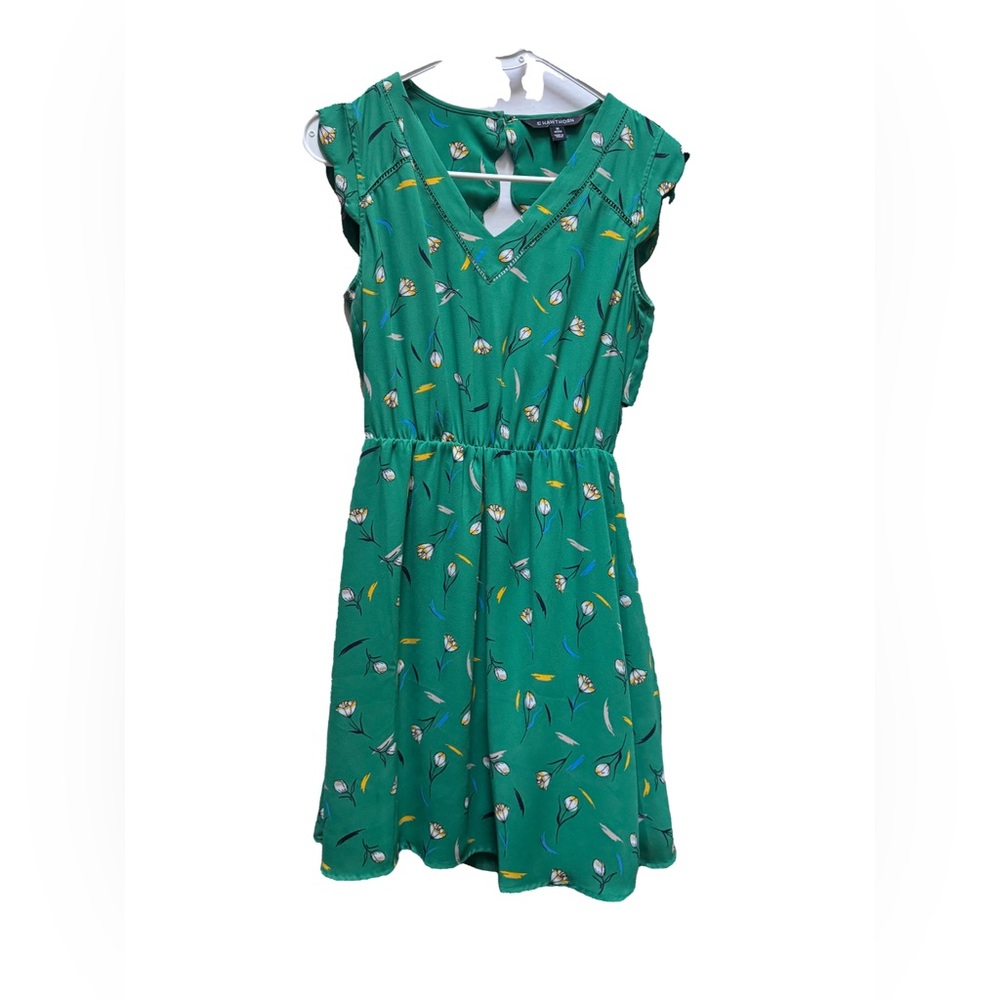 Chic Green Floral Women's Casual Dress